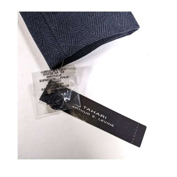 TAHARI ASL Gray & Silver Metallic Herringbone Blazer Patch Elbow Wms size 2 NWT - Picture 8 of 10